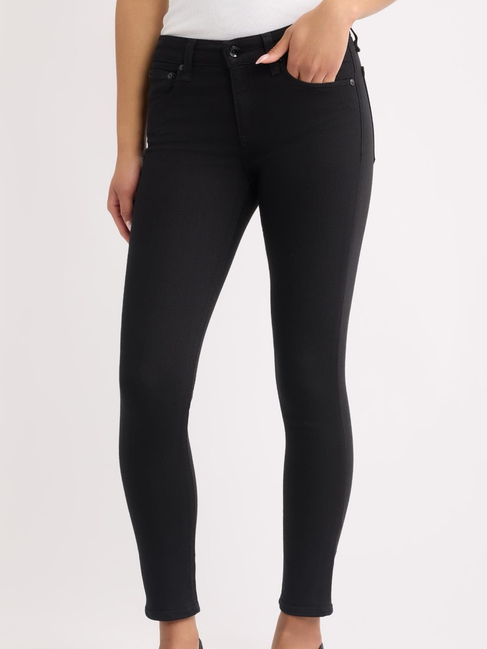 🌺 Rag & Bone Midrise Ankle Skinny Black Jeans Size 25